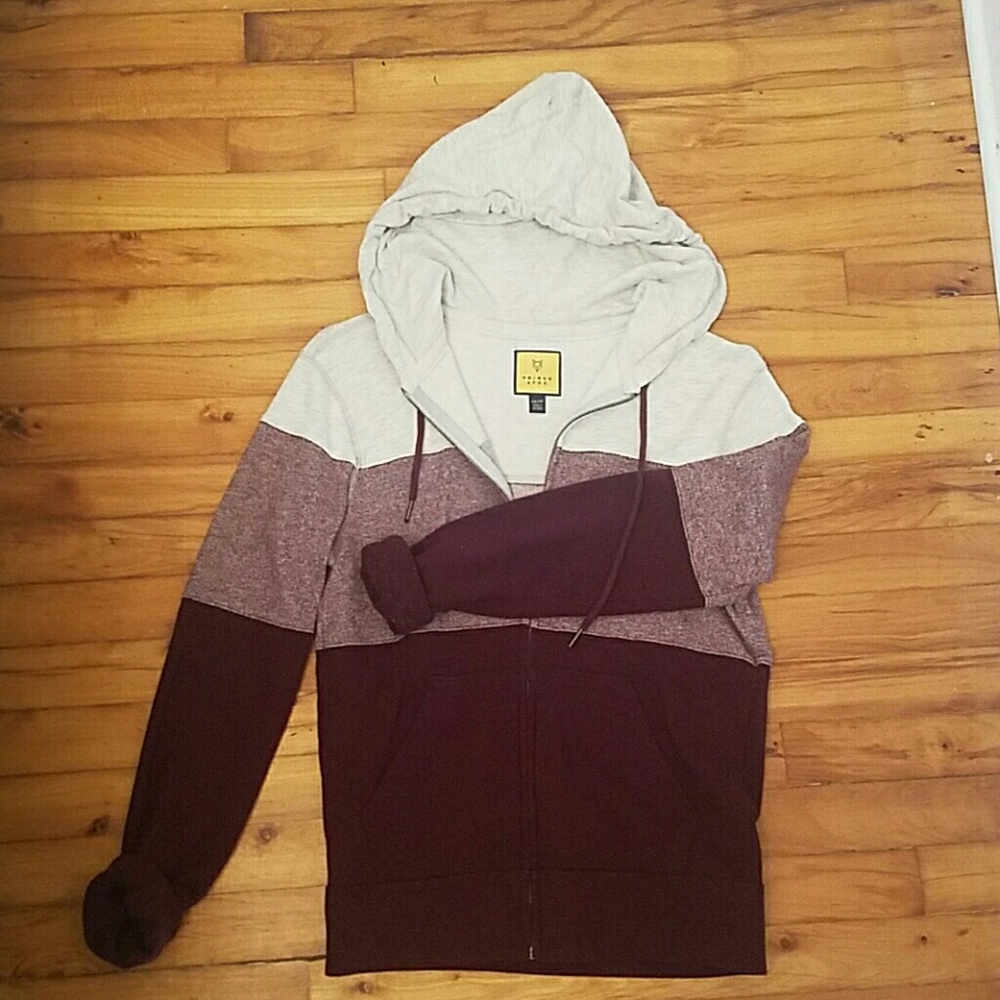 Beautiful, layered, zip-up hoodie.